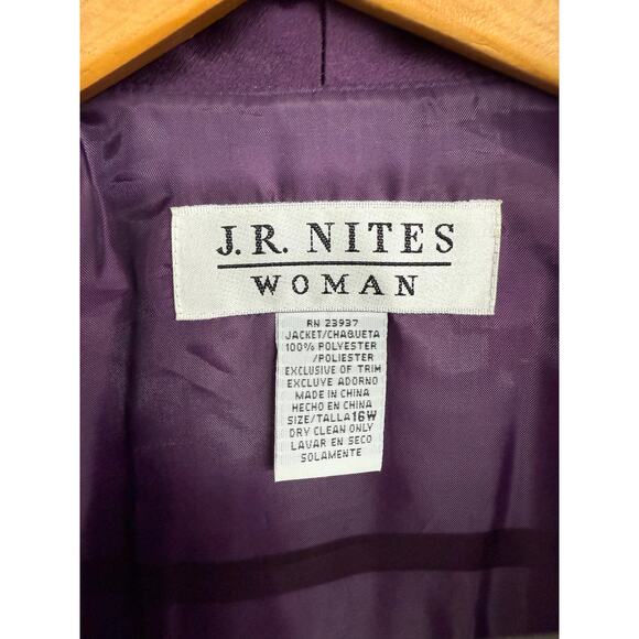 J.R. Nites Woman Two Piece Skirt Set Purple Size 16 Fancy Cruise Wedding Sequin - Picture 3 of 10